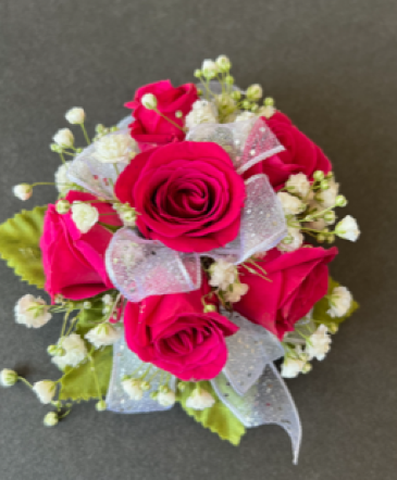 Pretty Pink Prom Corsage Pink Spray Roses in Westlake, OH | Silver Fox Flowers