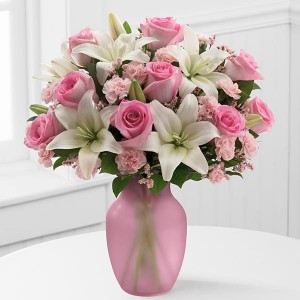 Pretty Pinks And Whites Vase Arrangement..