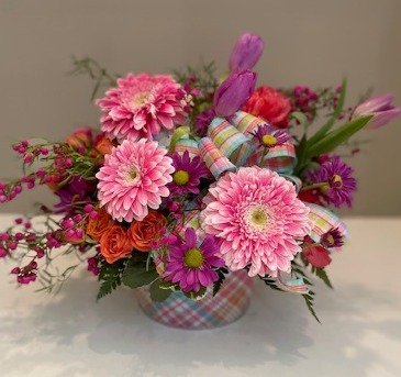 Pretty Plaids Fresh Floral Arrangement in Jamestown, NC | Blossoms Florist & Bakery