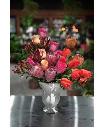 Pretty Protea Exquisite Spring Display in South Milwaukee, WI | PARKWAY FLORAL INC.