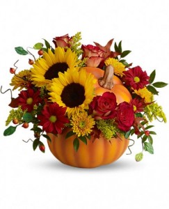 Pretty Pumpkin Bouquet hand-painted ceramic pumpkin