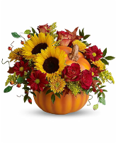 Pretty Pumpkin Bouquet vase arrangement