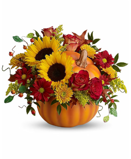 Pretty Pumpkin Bouquet vase arrangement