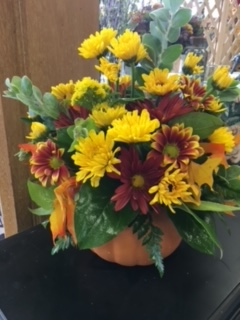 Pretty Pumpkin FRESH FLORAL ARRANGEMENT