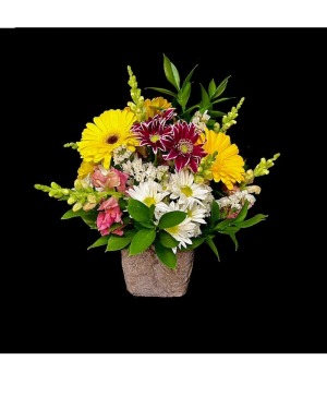 Pretty & Sweet Floral Mix in Stone Vase
