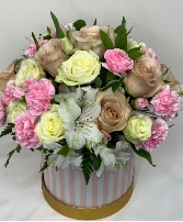 Prissy Pink Hat Box Designers Choice Fresh Floral Hat Box