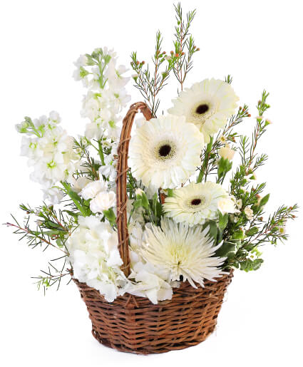 Pristine White Basket Floral Arrangement in Bellefonte, PA - A