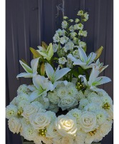 Pristine White Floral Cremation Surround 