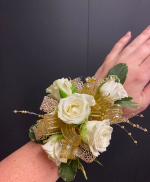 Pristine White  Wrist Corsage 