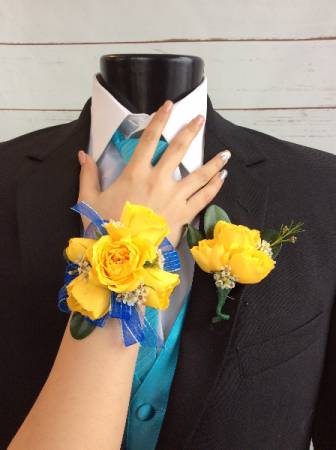 Prom Bundle - Yellow with blue ribbon 
