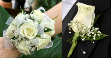Prom Corsage Boutonniere Combo Special Pricing: Must be Ordered 1 Week in Advance of Your Event in Wake Forest, NC | Garden of Eden Florist