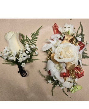Prom Package Corsage and coordinating boutonniere