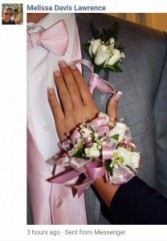 Prom Package wrist corsage with matching bouttoniere