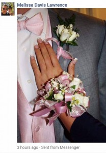 Prom Package wrist corsage with matching bouttoniere