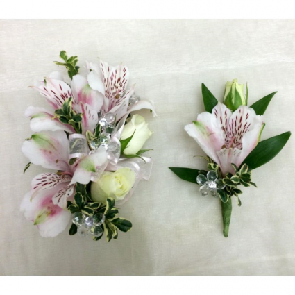 matching corsage and boutonniere