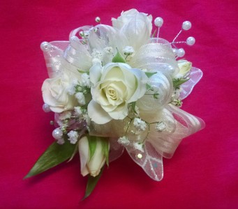 prom white rose corsage pick your color in stafford va godiva christmas bear