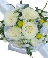 Prom white rose Wrist corsage