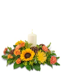 Prosperous Persimmon Centerpiece Flower Arrangement