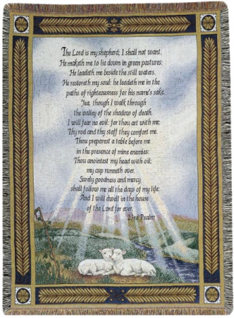 Carried to Heaven: Psalm 23 Tapestry Throw