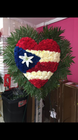 Puerto Rican Flag Funeral Flowers Custom Funeral Flowers in Bronx, NY | Bella's Flower Shop