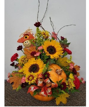 Pumpkin and Smiles Bouquet FHF-F2334 Fresh Flower Keepsake (Local Delivery Area Only)