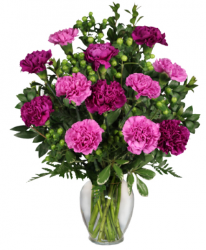Pump Up The Purple Carnation Bouquet
