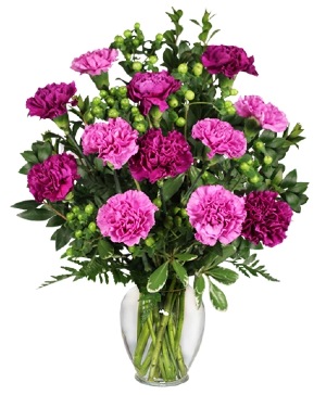 PUMP UP THE PURPLE Carnation Bouquet