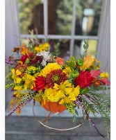 Pumpkin and Roses Glow Pumkin shape vase