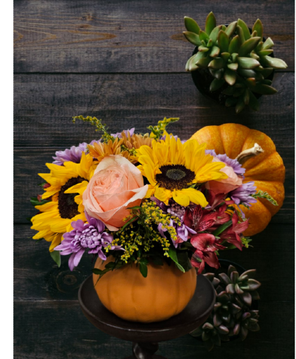 Pumpkin Arrangement  Pumpkin vase