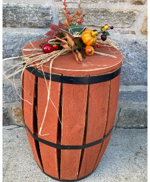 Pumpkin Barrel Wooden Decor