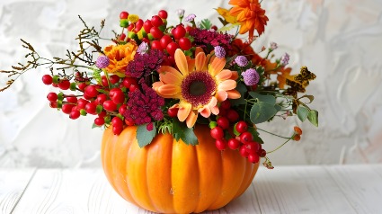 Pumpkin Blessings Vase Arrangement