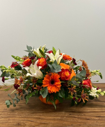 Pumpkin Centerpiece centerpiece in Tomball, TX | Susana's Flowers