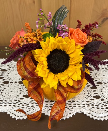 Pumpkin Centerpiece Floral Arrangement