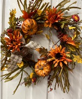 Pumpkin Fall Wreath Wreath/ Silk