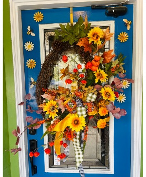 Pumpkin field door wreath  Fall door decor (indoors/outdoors)