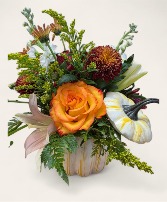 Pumpkin Floral Vase Arrangement 