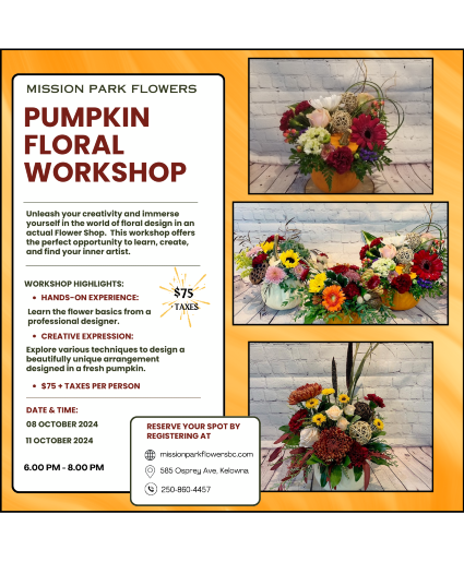 Pumpkin Floral Workshop Workshop