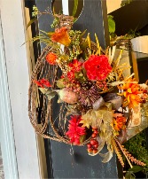 Pumpkin Flower Silk Wreath