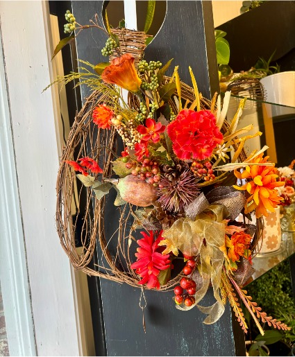 Pumpkin Flower Silk Wreath