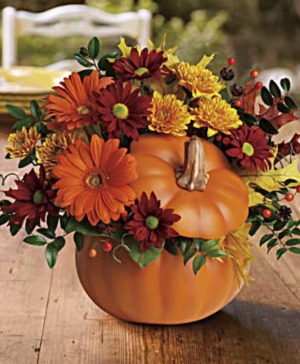 Pumpkin Glow Fall Arrangment