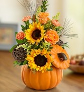 Pumpkin N' Posies Keepsake Pumpkin Container