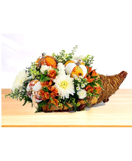 Pumpkin Patch Feast Cornucopia Basket
