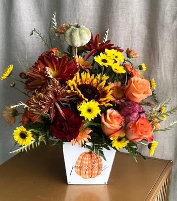 OCTOBER SPECIAL PUMPKIN POSY  FALL ARRANGEMENT in Hampstead, NC | Surf City Florist