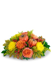 Pumpkin Spice Centerpiece Flower Arrangement