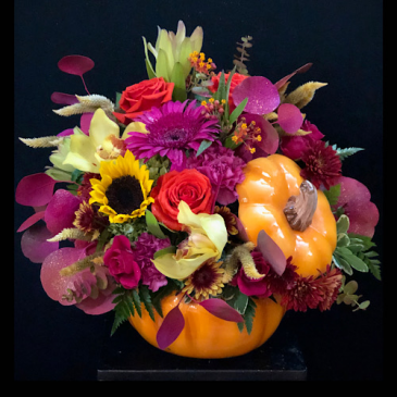 Pumpkin Spice  Ceramic Pumpkin in Chesterfield, MO | ZENGEL FLOWERS AND GIFTS