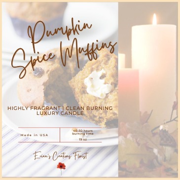 Pumpkin Spice Muffins 100+ HOUR CLEAN BURNING, FRAGRANT CANDLE in Arlington, TX | Erinn's Creations Florist