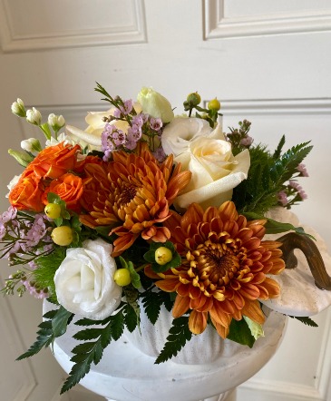 Pumpkin Spice Flower Arrangement in Plymouth, MA | CAROLE'S FLOWERS AND GIFTS