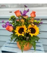 Pumpkin Sunflowers Arrangement  