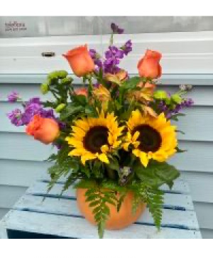 Pumpkin Sunflowers Arrangement  