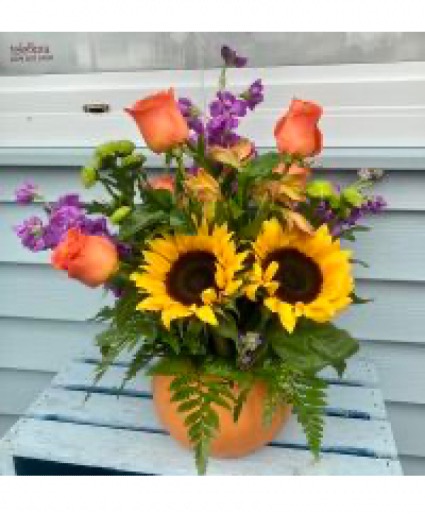 Pumpkin Sunflowers Arrangement